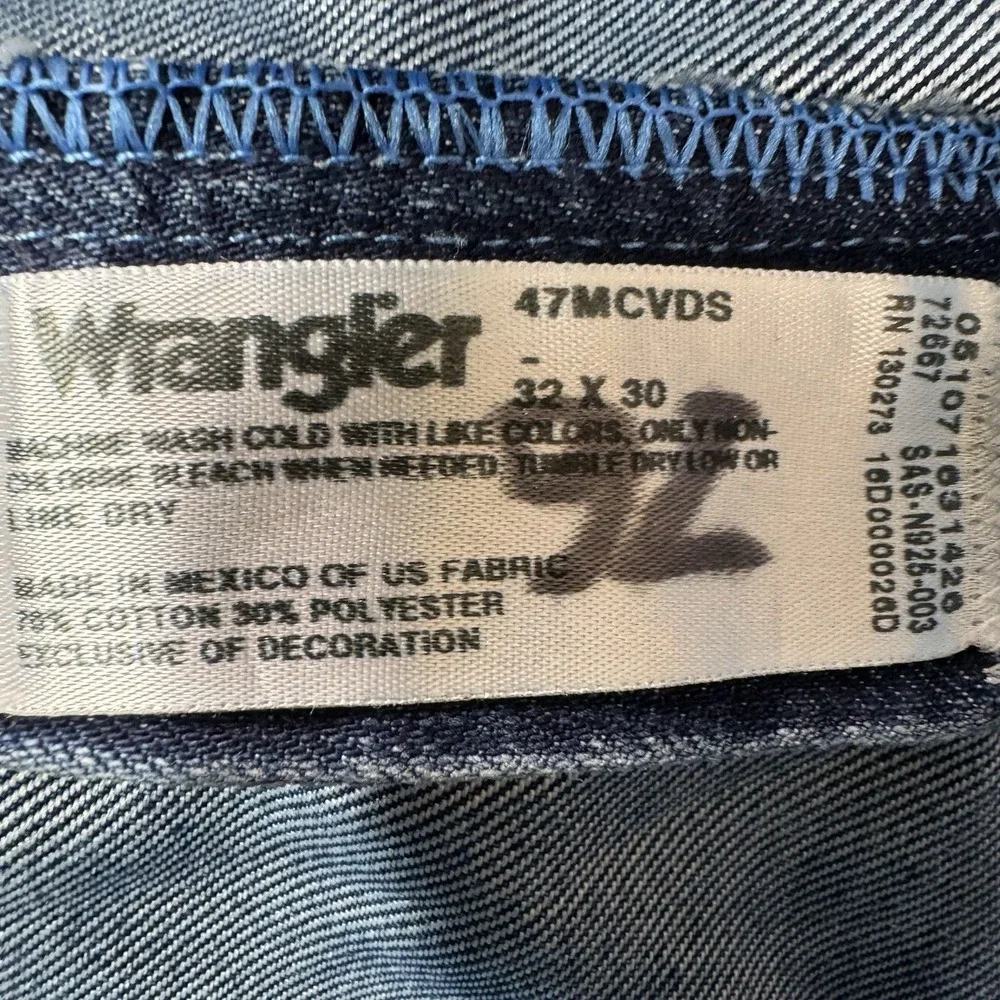 Wrangler Cowboy Cut Jeans Mens 33x30 Western Rodeo Denim Straight Blue Classic‎ - Picture 6 of 11